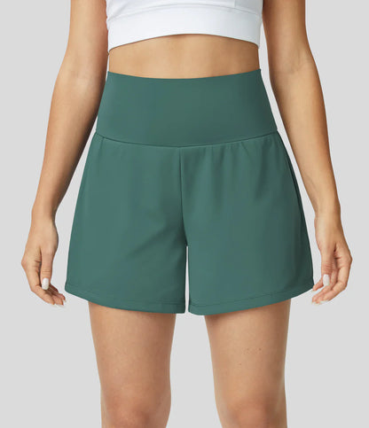 Hilara | 2-in-1 hoge taille yogashort met achterzak en zijzak