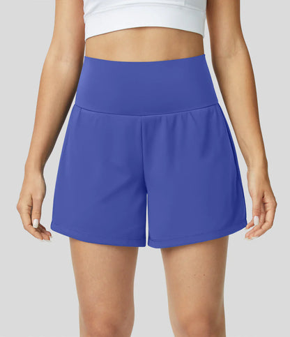 Hilara | 2-in-1 hoge taille yogashort met achterzak en zijzak