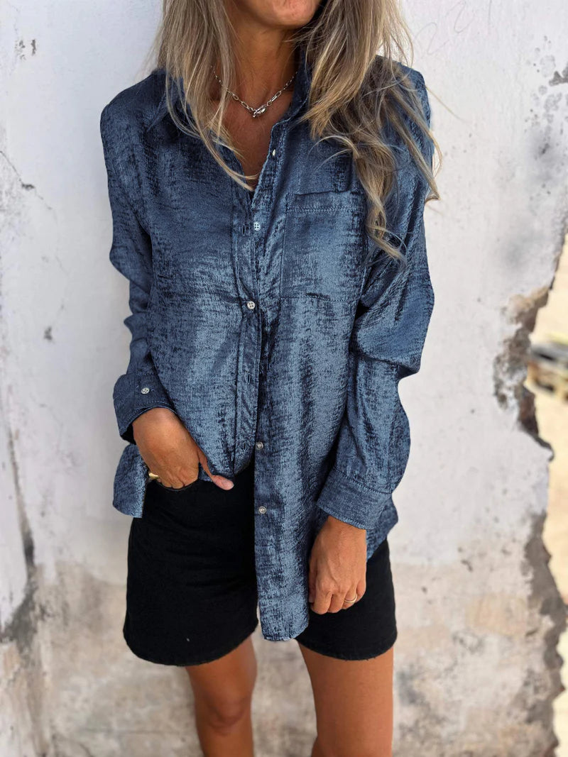 Casual Suède Modieus Revers Shirt