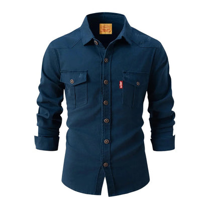 Heren denim overhemd