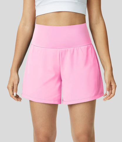 Hilara | 2-in-1 hoge taille yogashort met achterzak en zijzak