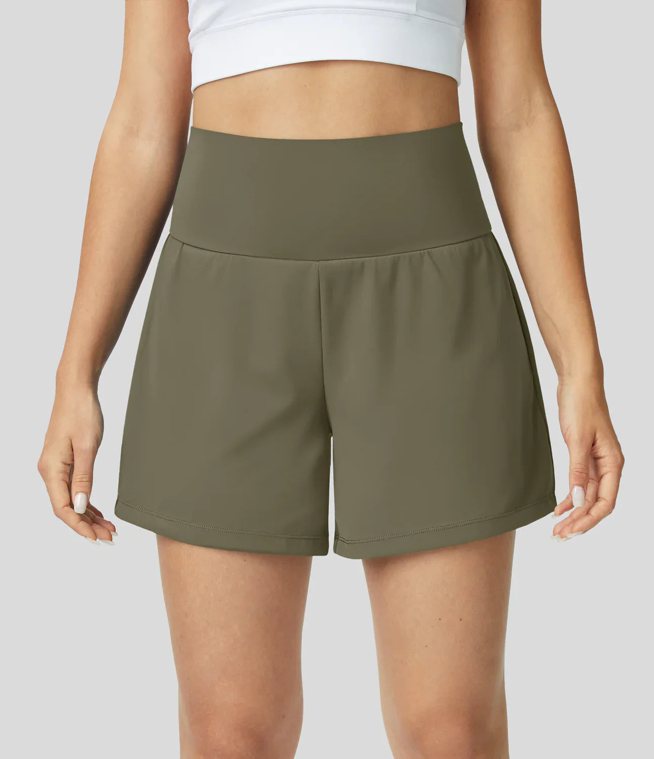 Hilara | 2-in-1 hoge taille yogashort met achterzak en zijzak