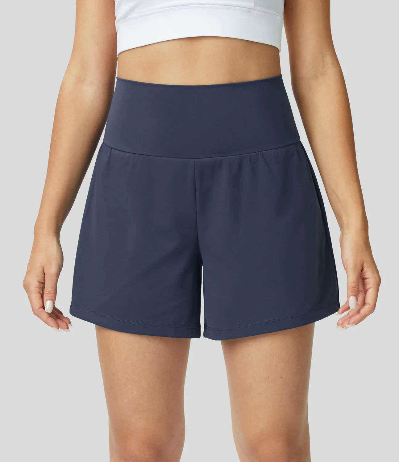 Hilara | 2-in-1 hoge taille yogashort met achterzak en zijzak