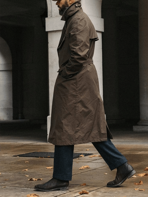 Heren Business Loose Fit Knoopriem Casual Trenchcoat