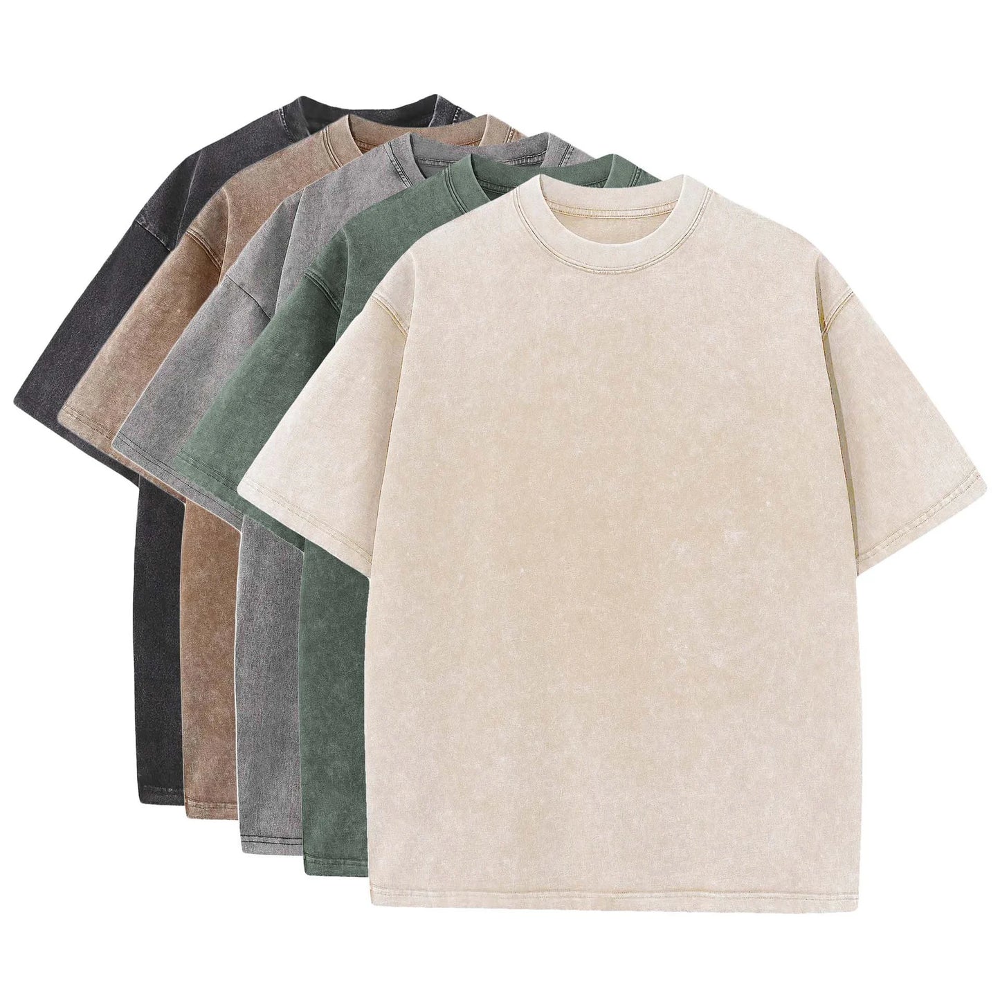 Staple 5-Pack – 230GSM Zware Losse Fit Gewassen T-shirt