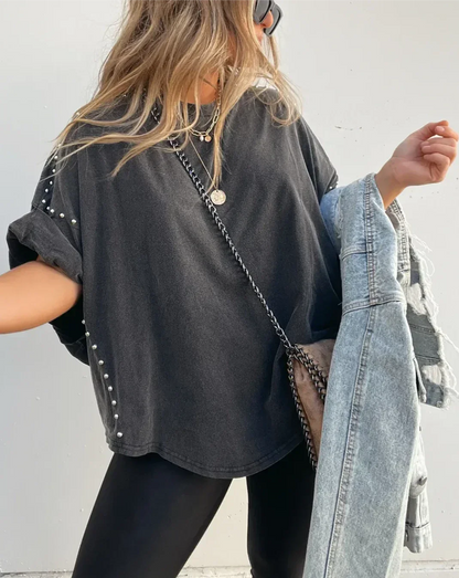 BELLA - OVERSIZED T-SHIRT MET STUDS