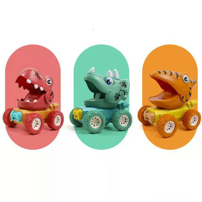 DINO MONSTER TRUCK - PUSH & GO DINOSAURUS RACE - DINO AUTO'S