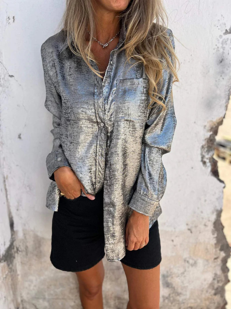 Casual Suède Modieus Revers Shirt