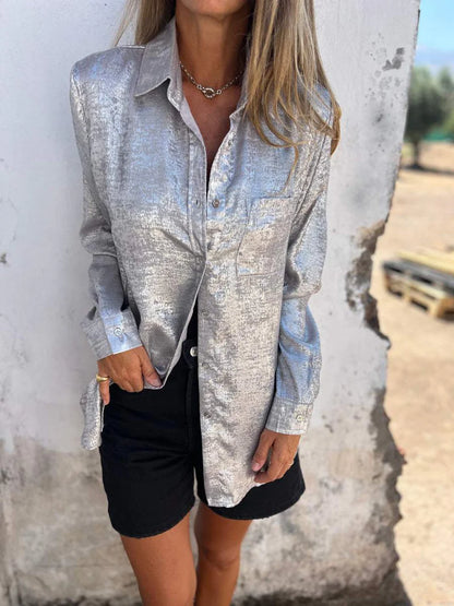 Casual Suède Modieus Revers Shirt