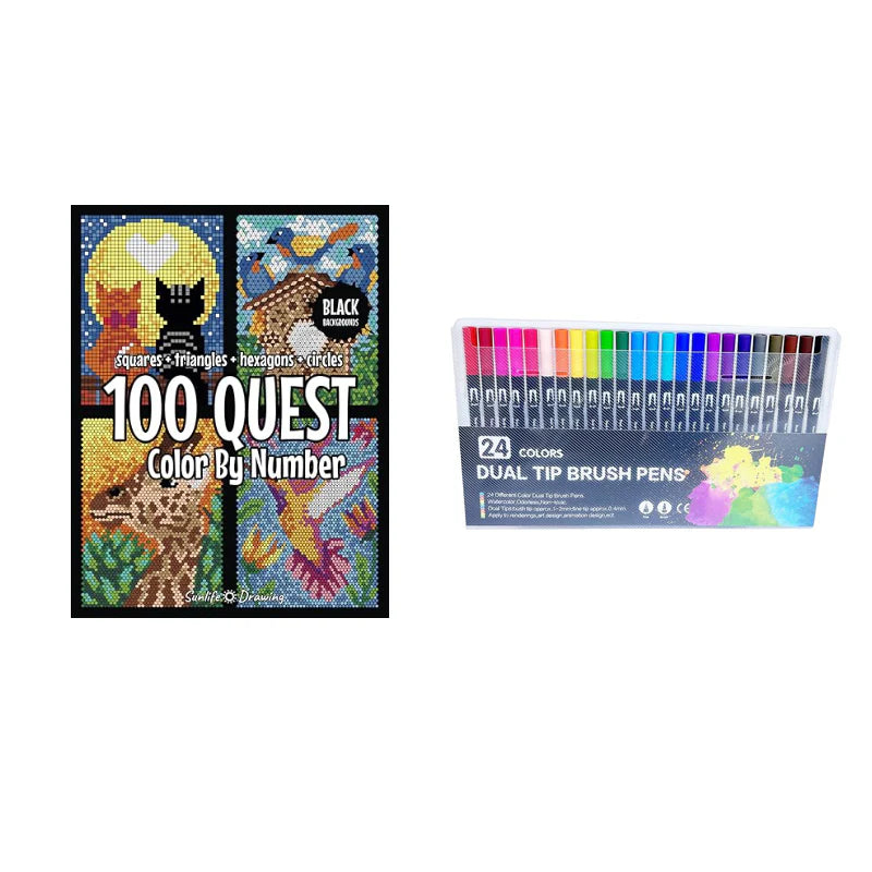 100 QUEST Kleur op nummerboek