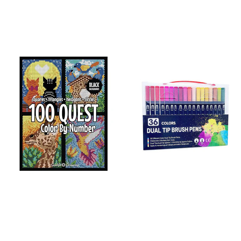 100 QUEST Kleur op nummerboek